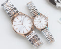 Longines Rose Gold White Dial Couple Watch Set — hero