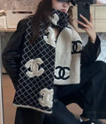 Black & White Graphic Patterned Scarf — hero