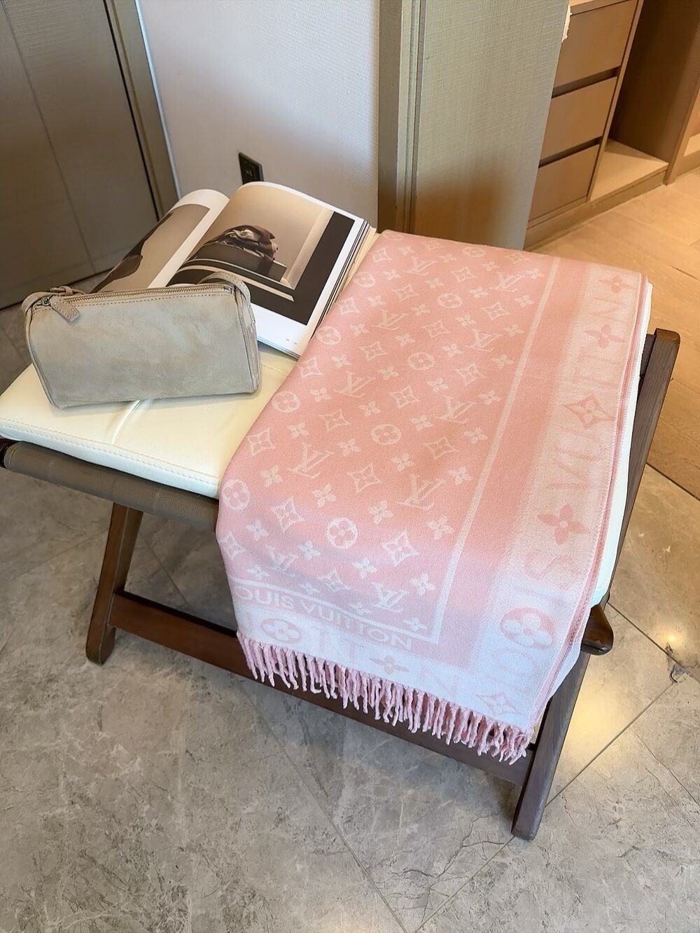 Louis Vuitton Monogram Fringe Scarf — hero