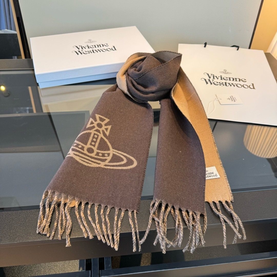 Vivienne Westwood Orb Fringed Scarf — front