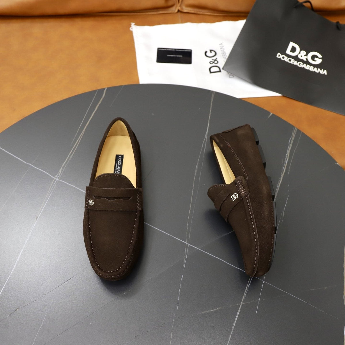 Dolce & Gabbana Moc-Toe Loafers — front