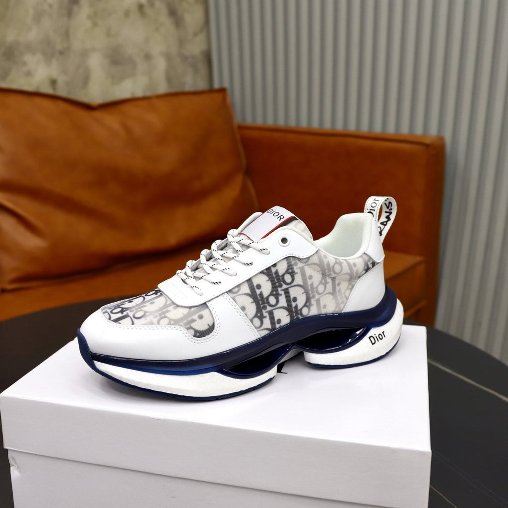 Dior Patterned Lace-Up Sneakers — side