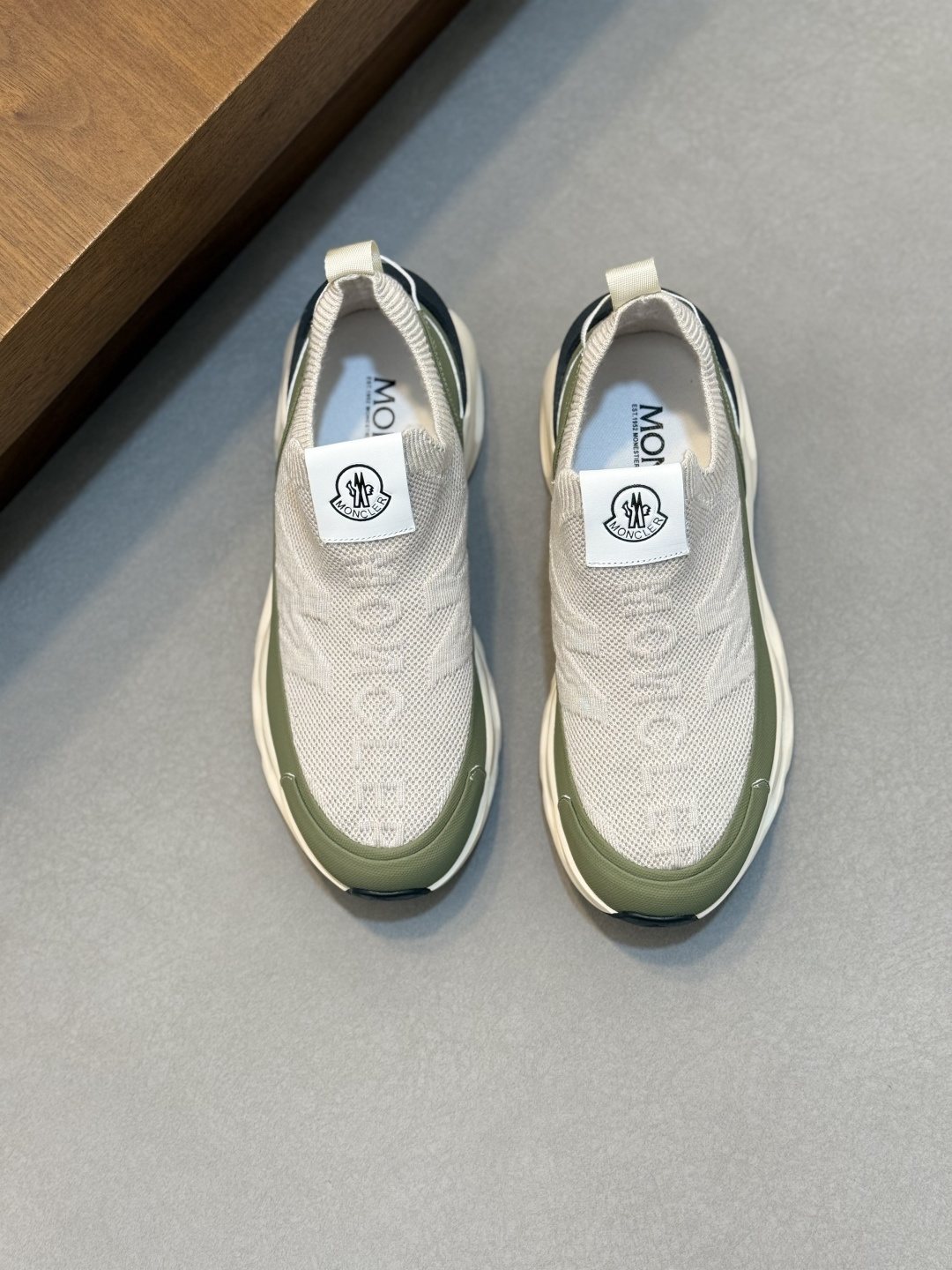 Moncler Off-White Slip-On Sneakers — side