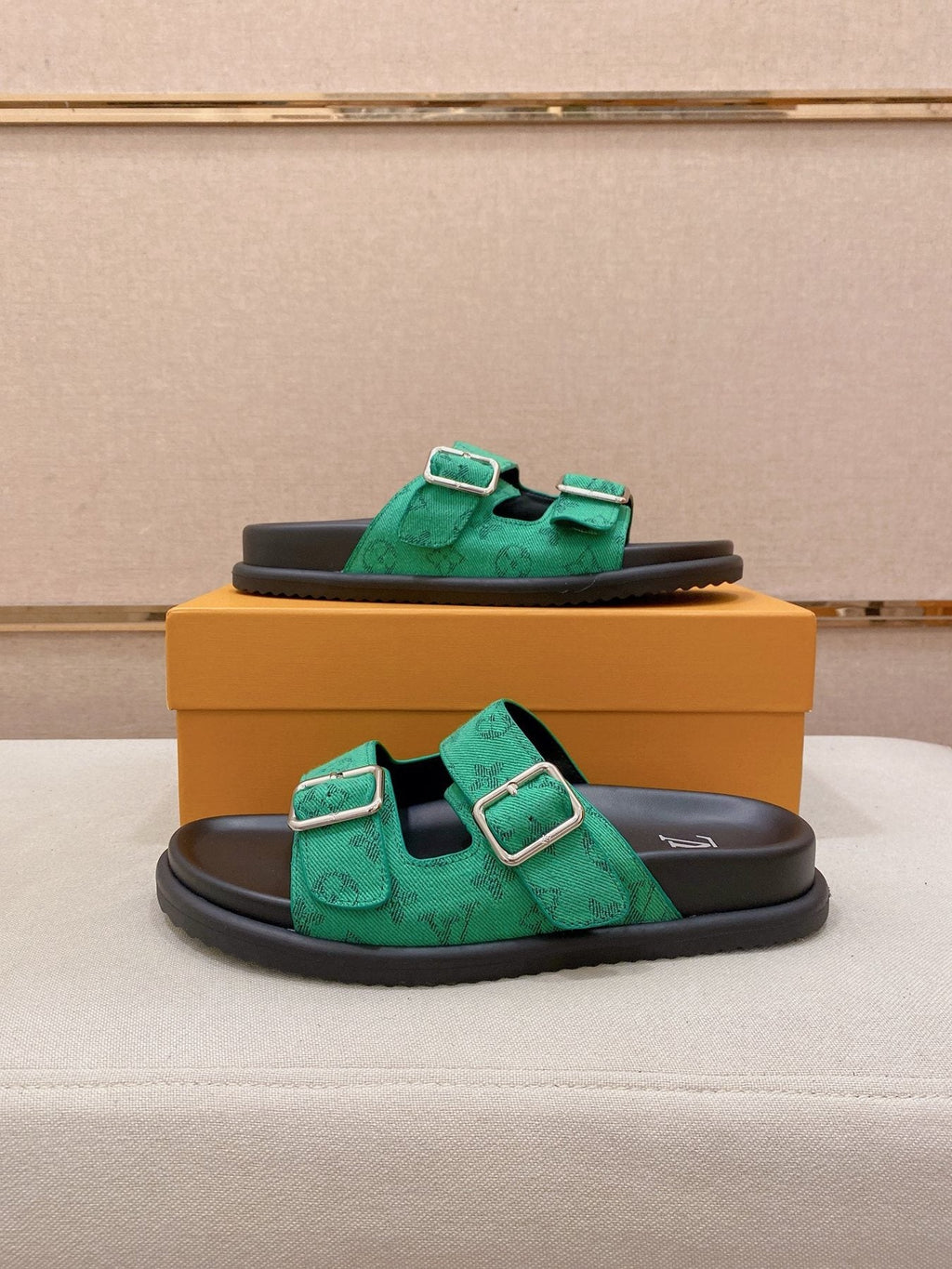 Louis Vuitton Double-Buckle Slide Sandals — side