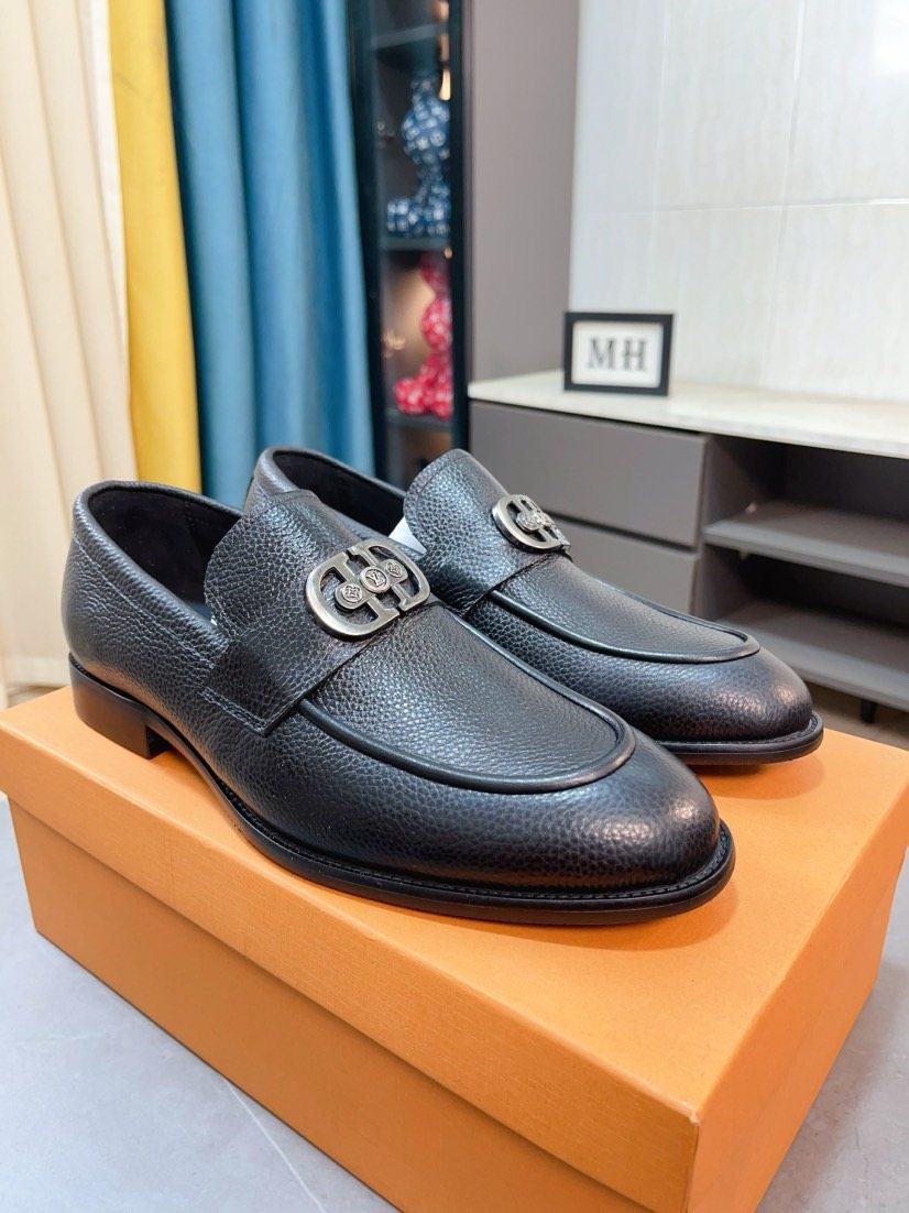 Louis Vuitton Textured Bit Loafers — front