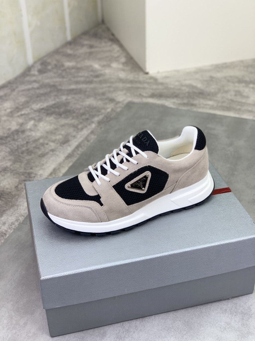 Prada Mesh Panel Low-Top Sneakers — side